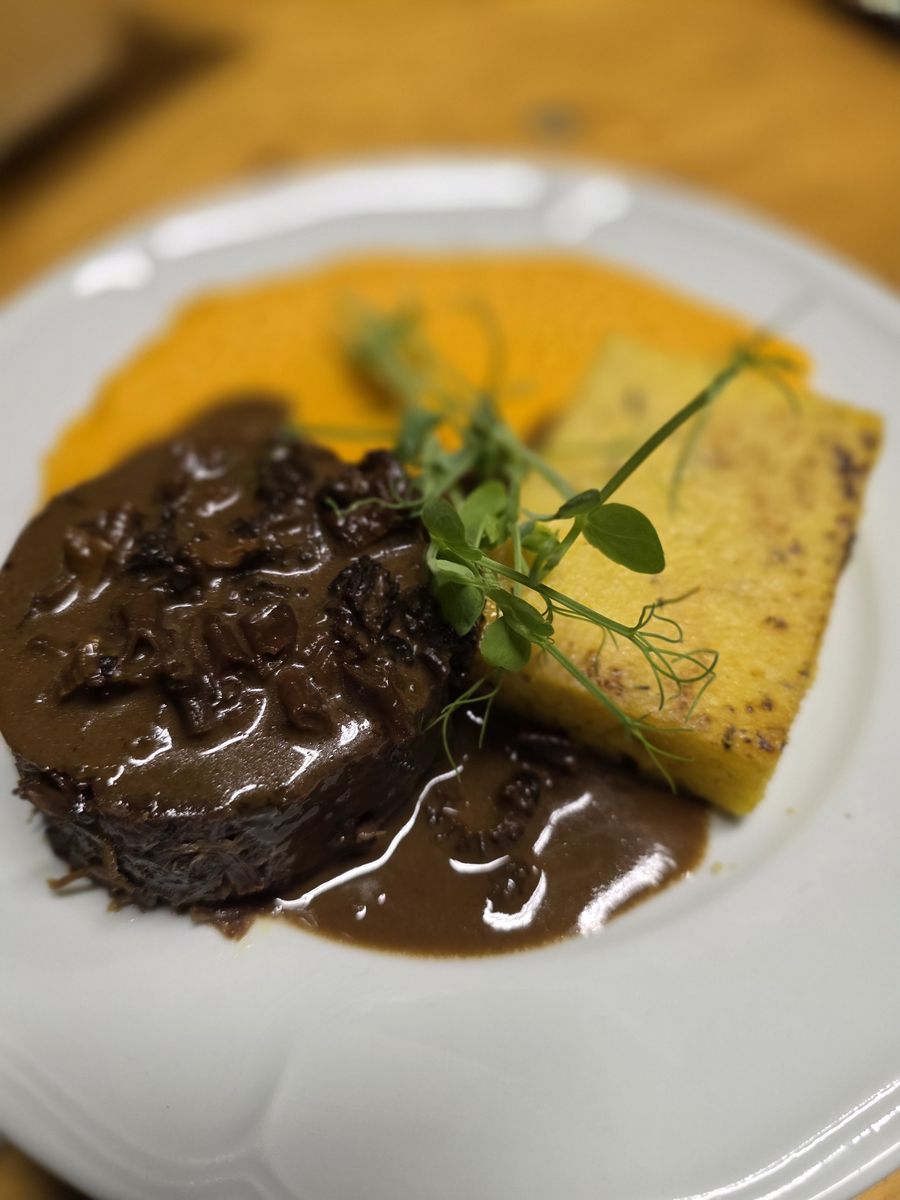 Joue de bœuf braisée, polenta